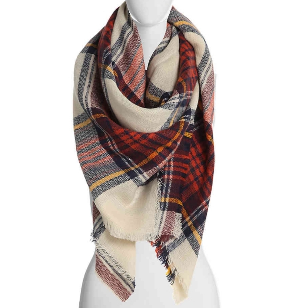 Plaid Blanket Scarf. NEW with tags